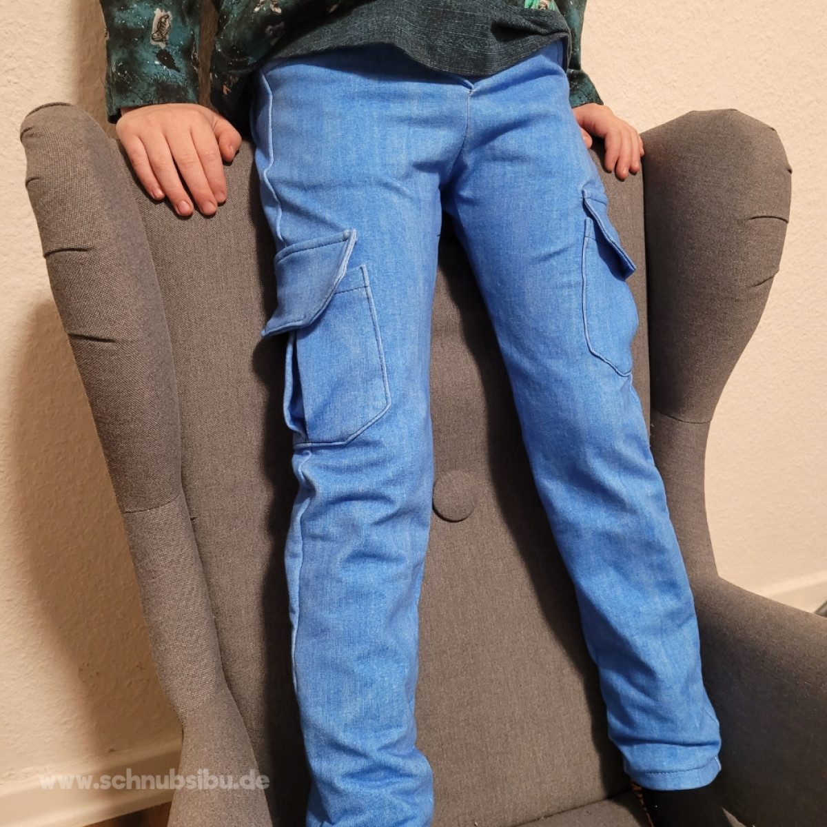 French Terry Denim New Collection blau